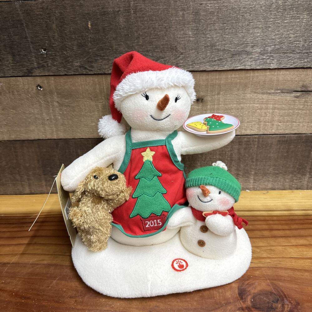 Hallmark Jingle Pals Plush Musical Decoration Snowmen Dog Cookie Time